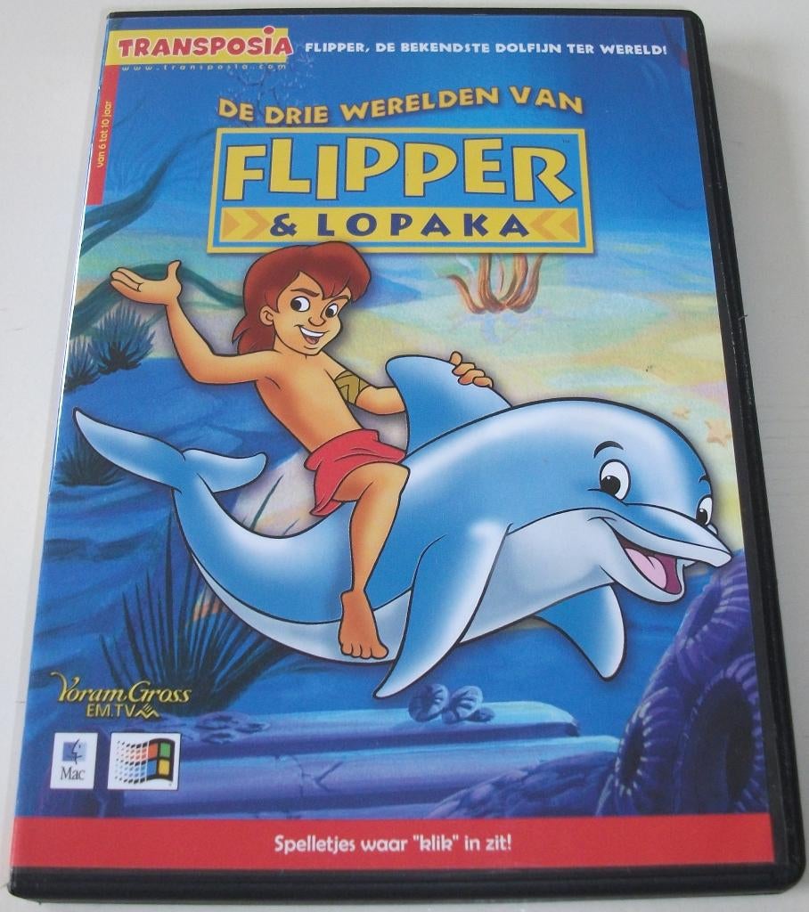 PC Game *** FLIPPER & LOPAKA *** De 3 Werelden van Flipper, Spelcomputers en Games, Games | Pc, Zo goed als nieuw, Puzzel en Educatief