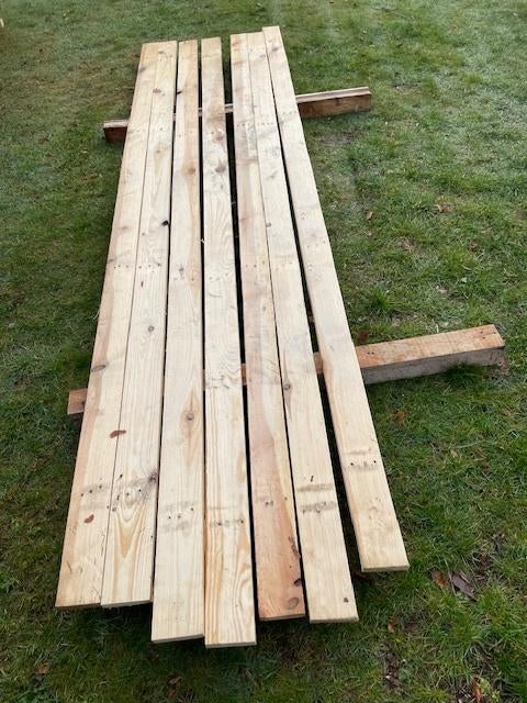 7 Vuren planken/hergebruik 298*10*2.5/spijkervrij, Ophalen, Gebruikt, 250 cm of meer, Balken