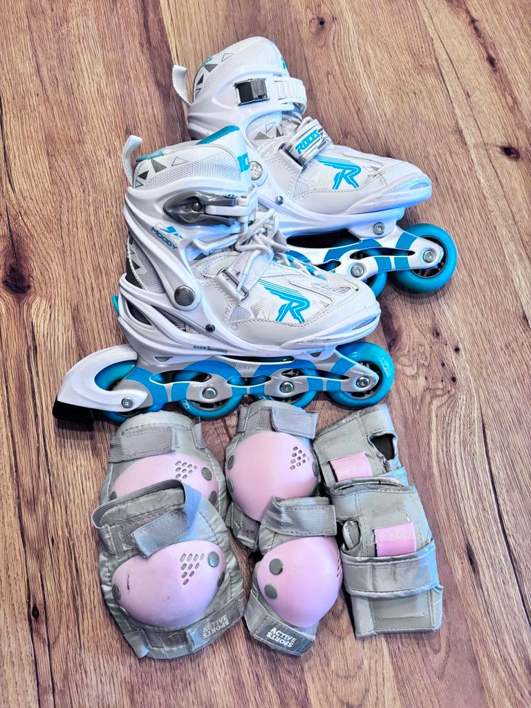 Roces skeelers met bescherming, Kinderen, Roces, Ophalen of Verzenden, Inline skates 4 wielen