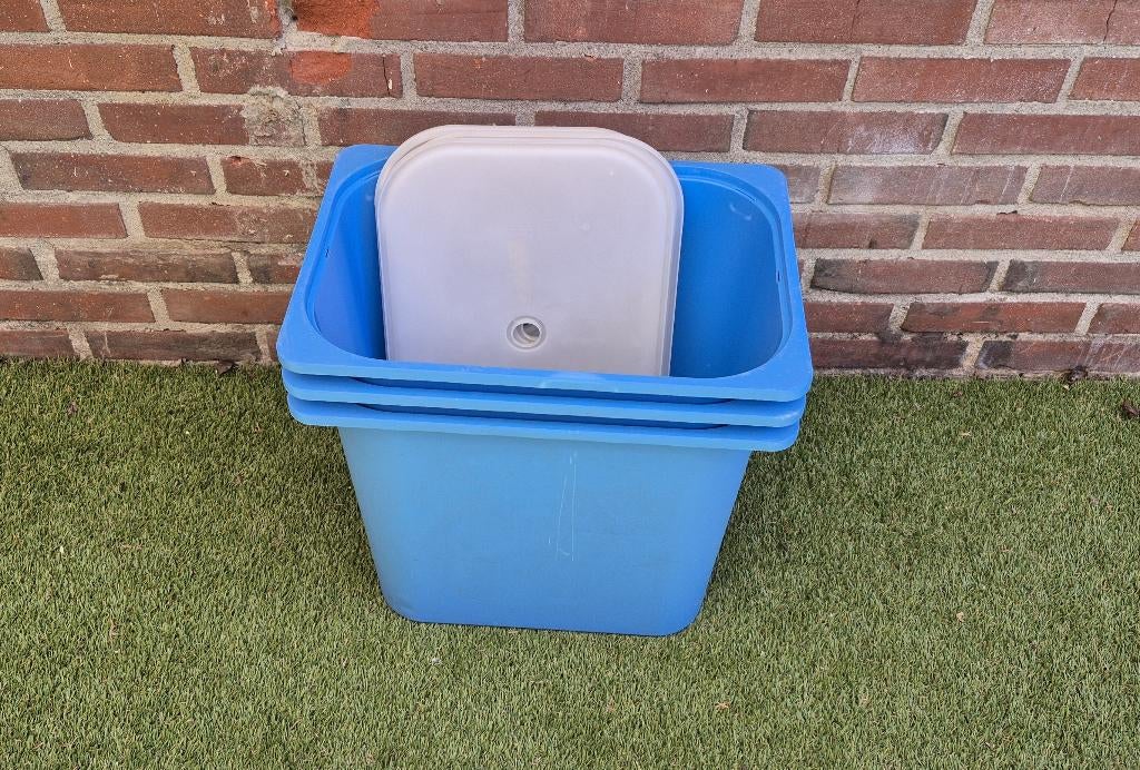 3 Ikea Trofast bakken met deksel, Ophalen, Gebruikt, Minder dan 50 cm, Minder dan 40 cm