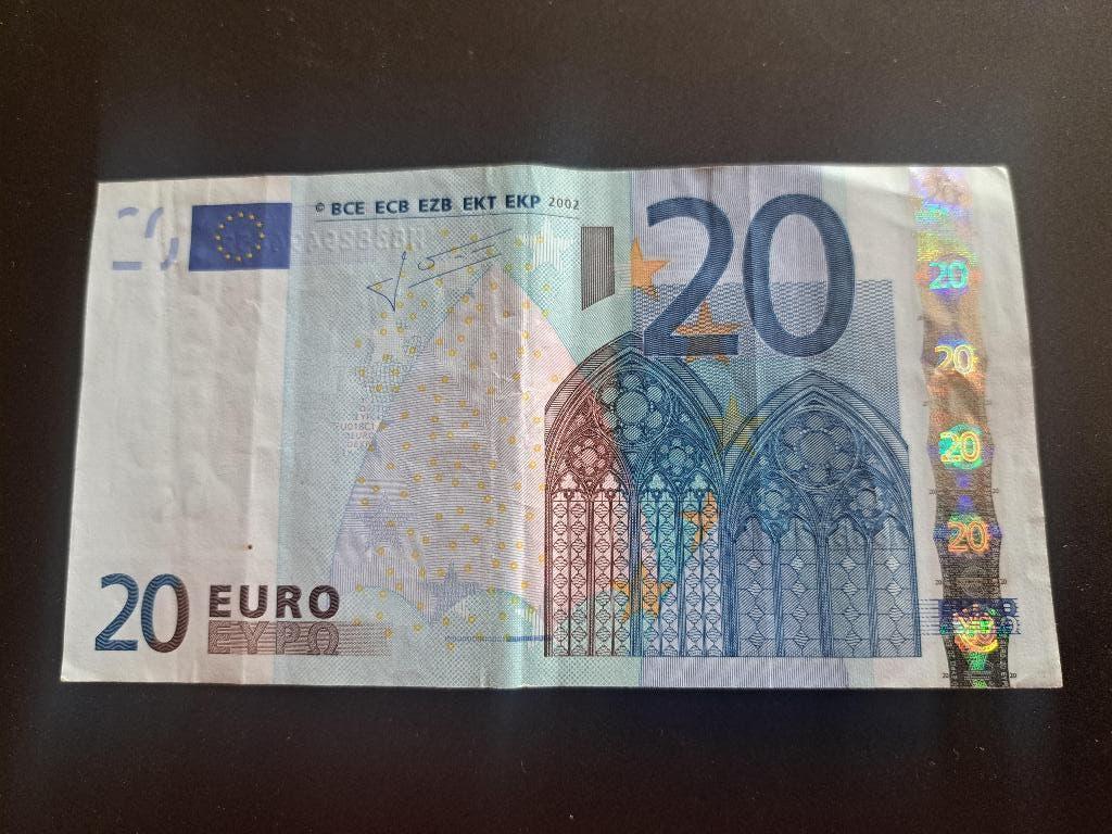 2002 Portugal 20 euro oude serie Trichet printcode U018, Postzegels en Munten, Bankbiljetten | Europa | Eurobiljetten, Los biljet