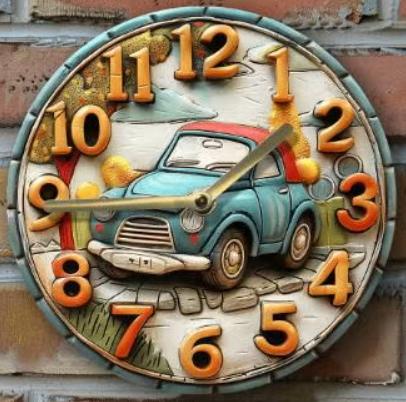 Vintage ronde wandklok van metaal - Oldtimer (20cm), Huis en Inrichting, Woonaccessoires | Klokken, Nieuw, Wandklok, Ophalen of Verzenden