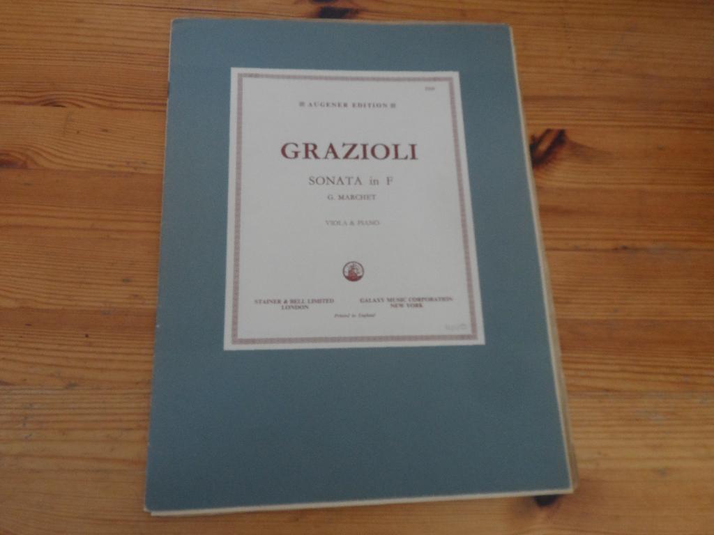 Grazioli - sonate in f - viola / piano, Gebruikt, Klassiek, Ophalen of Verzenden, Viool of Altviool