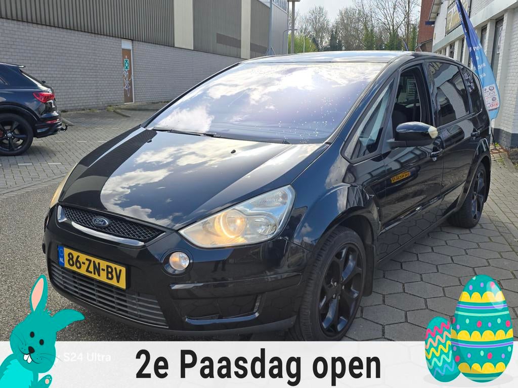 Ford S-Max 2.0-16V*1e eigenaar*dealer onderhoud*nap*apk*trek, Gebruikt, 1505 kg, Zwart, Origineel Nederlands