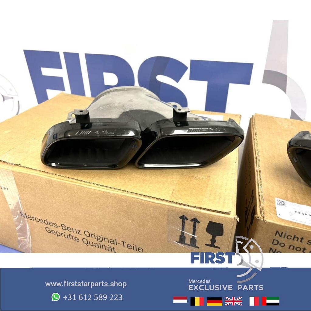 2022 FACELIFT 63 AMG UITLAATSIERSTUKKEN SET ZWART ORIGINEEL, Gebruikt, -, Ophalen of Verzenden, -