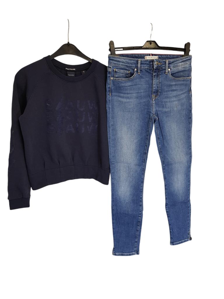 Mooie donker blauwe SCOTCH&SODA sweater kort model mt 14/164, Trui of Vest, Zo goed als nieuw, Scotch R'belle, Verzenden