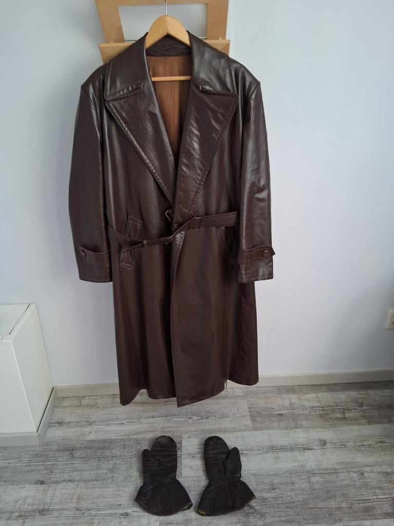 Solex Leren Jas en Handschoenen - Bruin, Bruin, Solex, Overige maten, Ophalen of Verzenden