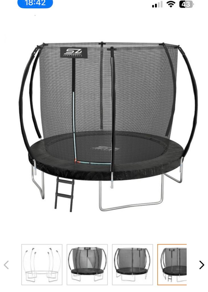 Trampoline 244 cm met veiligheidsnet en beschermhoes, Ophalen of Verzenden, Zo goed als nieuw