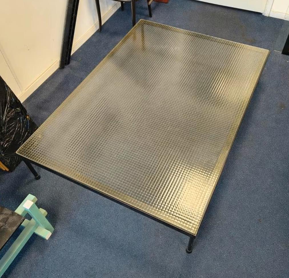 Design salontafel jaren 60/ 70 draadglas, Antiek en Kunst, Antiek | Meubels | Tafels, Ophalen