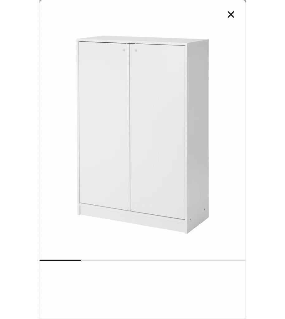 Witte schoenenkast met 2 deuren - IKEA BISSA, Huis en Inrichting, Kasten | Schoenenkasten, Ophalen, Gebruikt