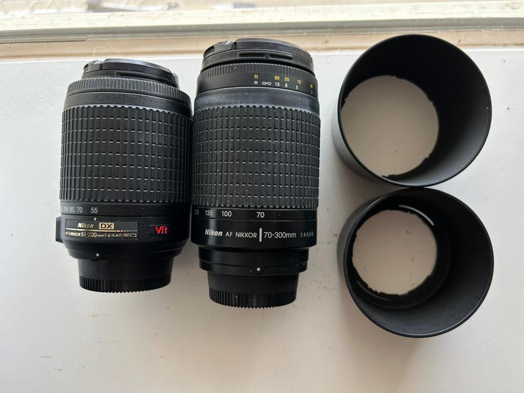 2 Nikon telelenzen 55-200mm & 70-300mm, Ophalen of Verzenden, Gebruikt, Telelens