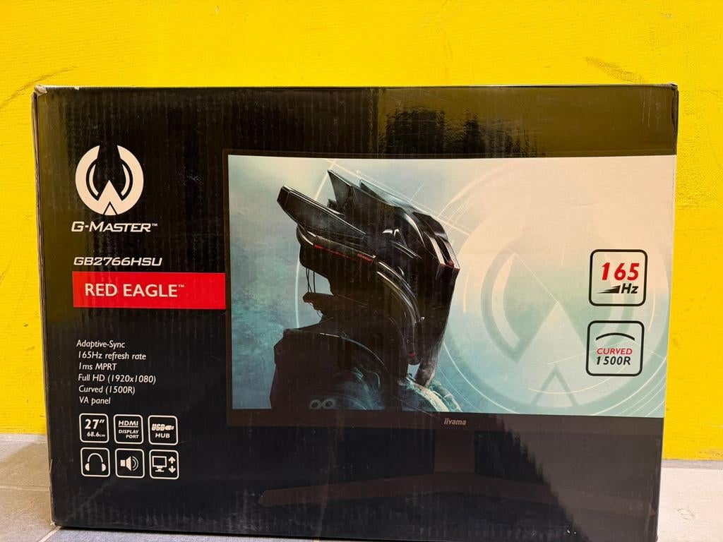 iiyama G-Master GB2766HSU-B1 Red Eagle 27" Curved 165Hz, Computers en Software, Monitoren, Gaming, Apex Electronics, In hoogte verstelbaar