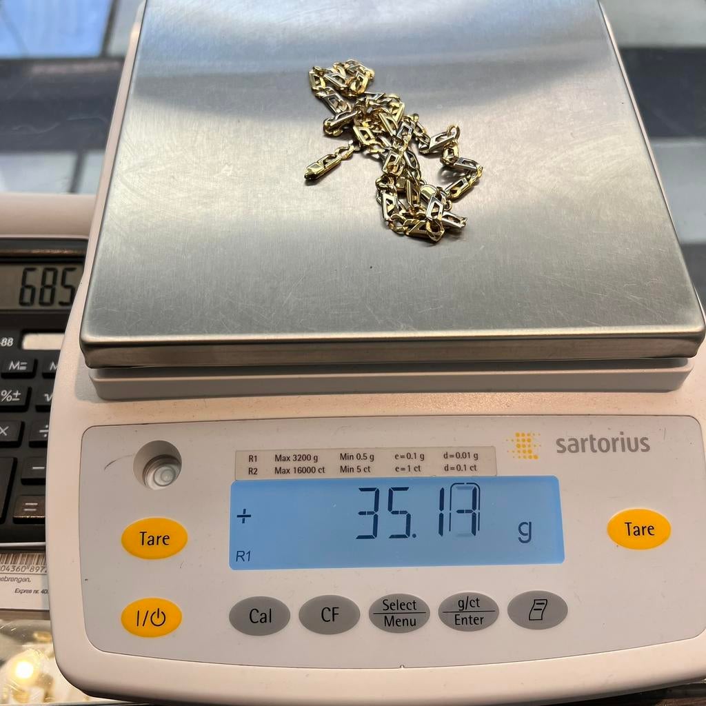 18 karaat gouden ketting rolex schakel massief, Ophalen of Verzenden, Zo goed als nieuw, Goud