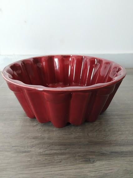 Antieke keramiek rode pudding schaal ( gebruikerssporen ), Antiek en Kunst, Ophalen of Verzenden