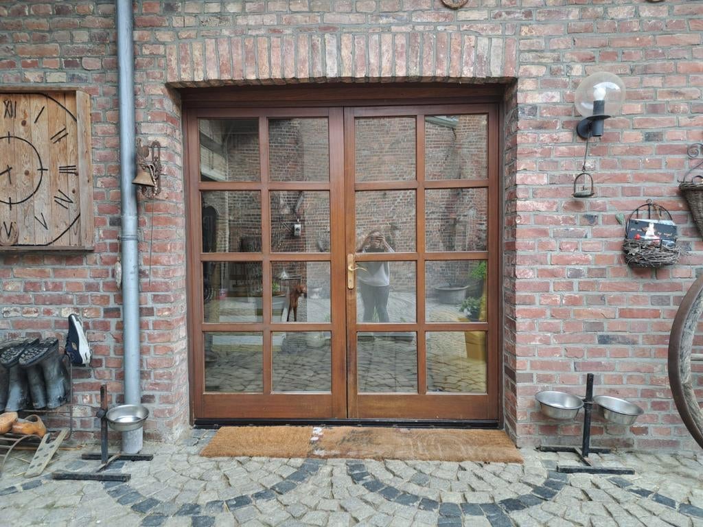 Hardhouten openslaande deuren met glas, Ophalen, Gebruikt, 120 cm of meer, Buitendeur