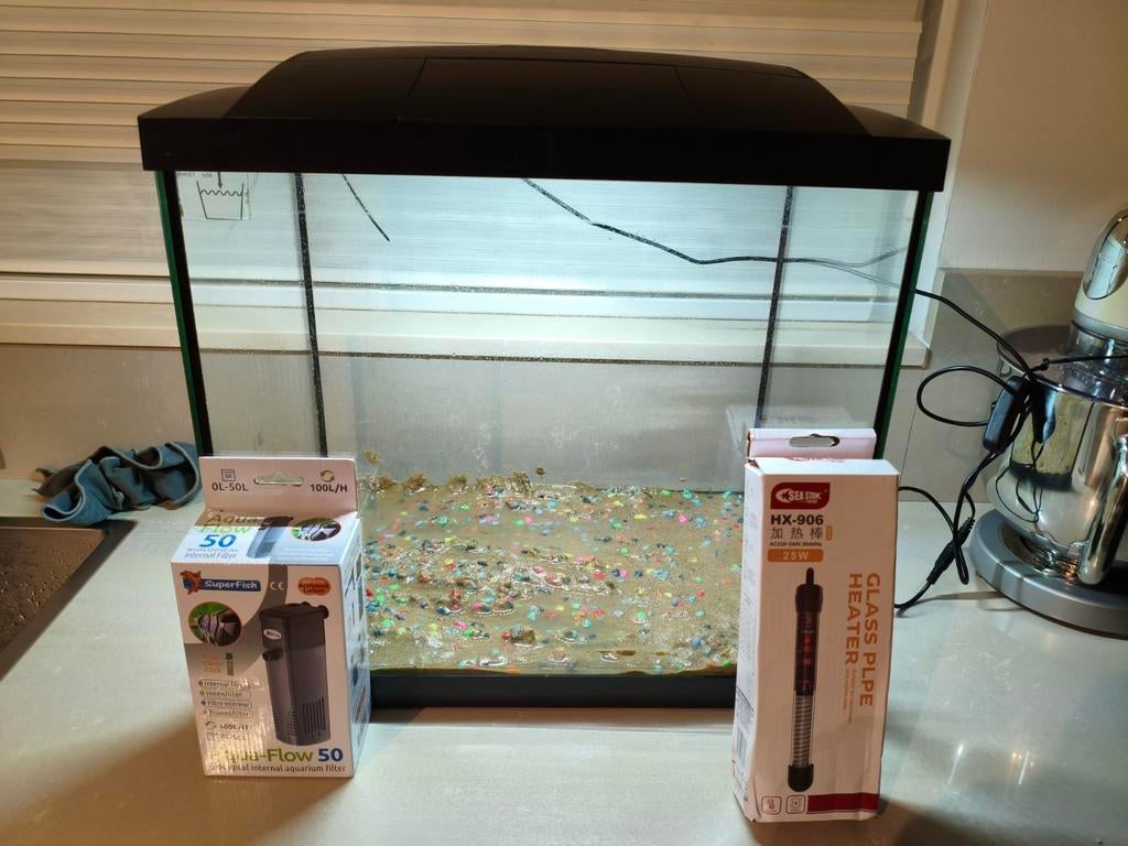 Superfish 50 compleet, Dieren en Toebehoren, Vissen | Aquaria en Toebehoren, Zo goed als nieuw, Leeg aquarium, Ophalen