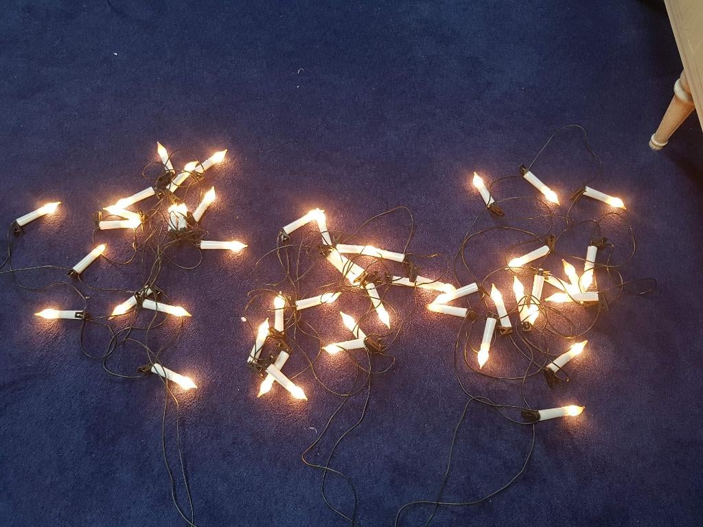 3 vintage Kerstverlichting kaarsjes kerst lamp kerstboom 70, Diversen, Kerst, Verzenden, Zo goed als nieuw