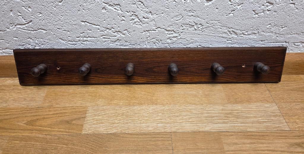 eiken hout wand kapstok, 6 haken, Huis en Inrichting, Wandkapstok, Gebruikt, Ophalen of Verzenden, Minder dan 100 cm