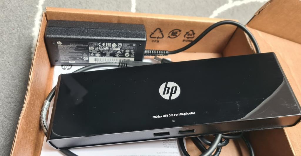 HP 3005pr USB 3.0 Poort Replicator Docking Station, Computers en Software, Dockingstations, Docking station, Laptop, Ophalen of Verzenden
