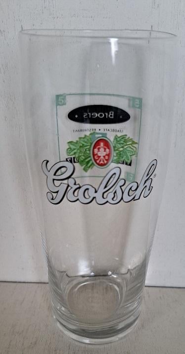 Grolsch Bierglas type Fluitje Broers 5 jaar, Ophalen of Verzenden, Nieuw, Glas of Glazen, Grolsch