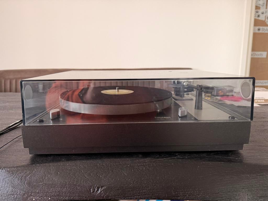 Thorens TD 160 MK II + AT160ML element + accessoires, Audio, Tv en Foto, Platenspelers, Ophalen, Gebruikt, Platenspeler, Thorens
