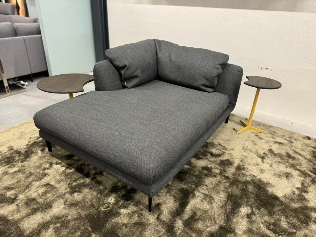 Nieuw Label Ginny Chaise Longue Bank black Grey stof