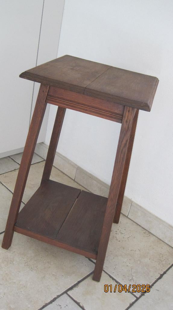 Antieke bijzettafel plantentafel, Huis en Inrichting, Tafels | Bijzettafels, Gebruikt, Vierkant, Amsterdamse School/Art Deco, 60 cm of meer