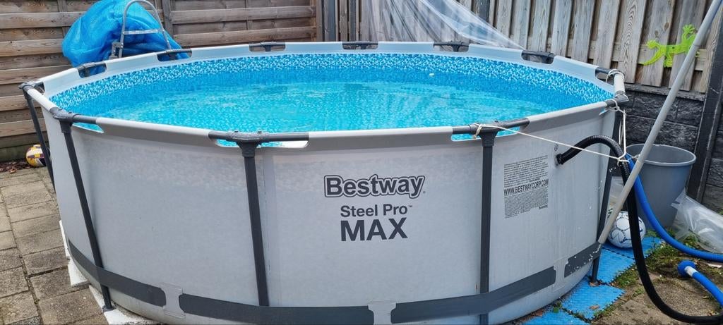 Bestway steel pro zwembad 366 bij 100, Ophalen, Gebruikt, Rond, 300 cm of meer