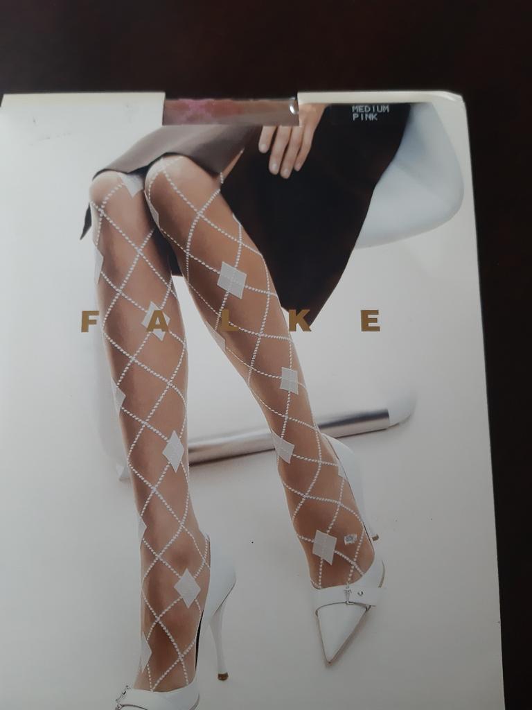 Falke Fashion Panty met Ruitpatroon - Maat M, Kleding | Dames, Nieuw, Maat 40/42 (M), Roze, Panty