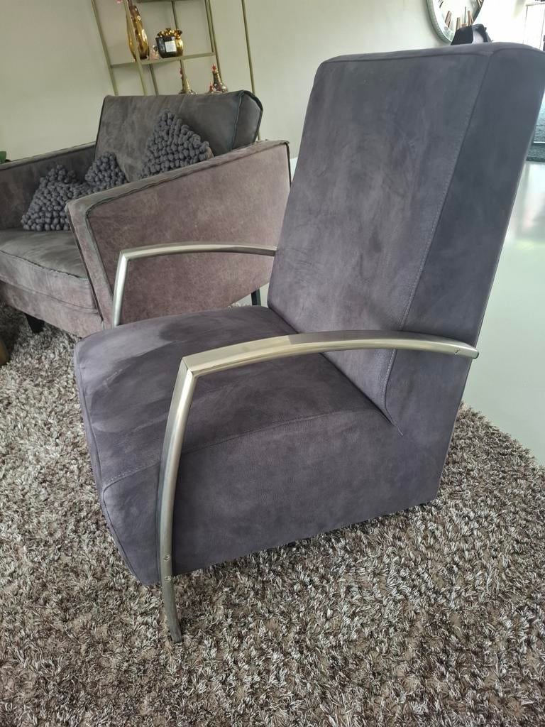 relaxfauteuil relaxstoel antraciet grijs zgan, Huis en Inrichting, Fauteuils, Ophalen of Verzenden, Zo goed als nieuw, Minder dan 75 cm