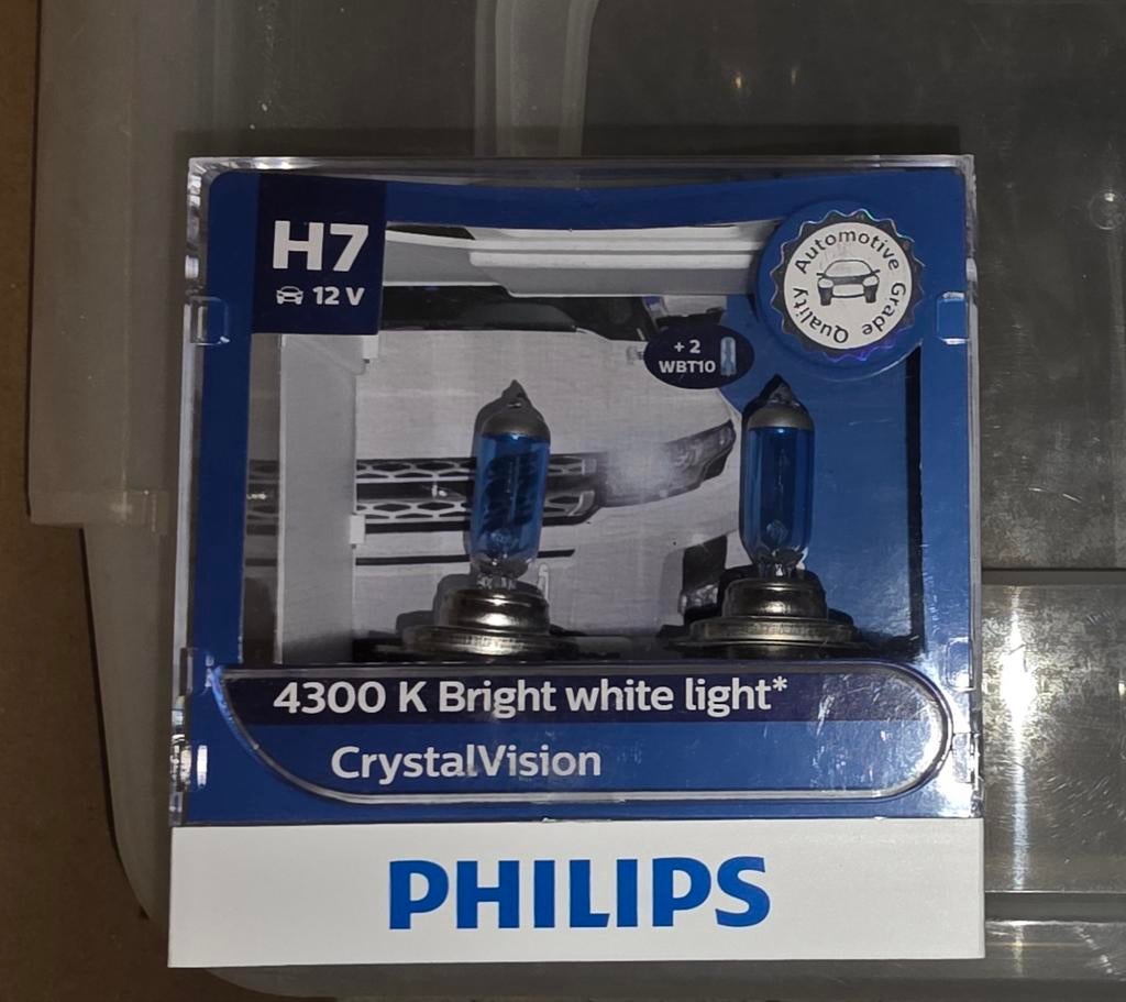 H7 55 Watt Philips Crystal Vision lampen 4300K White 12V, Ophalen of Verzenden