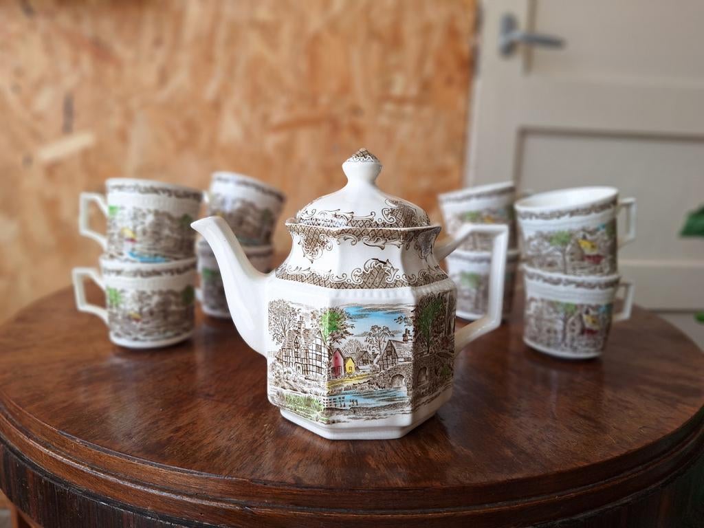 Enoch Wedgwood Shakespeare sonnets  theepot en mokken, Huis en Inrichting, Keuken | Servies, Gebruikt, Vintage, Ophalen of Verzenden