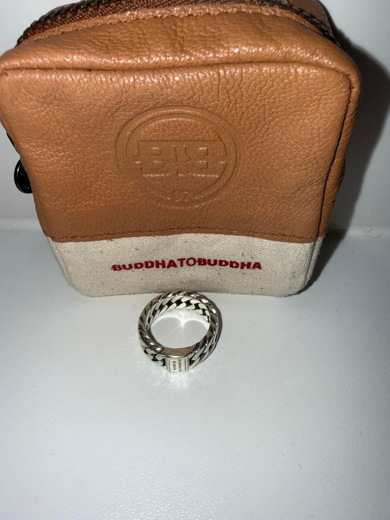 Buddha to Buddha Ring - Handgemaakt Zilveren Sieraad, Sieraden, Tassen en Uiterlijk, Ringen, 18 tot 19, Gebruikt, Ophalen of Verzenden