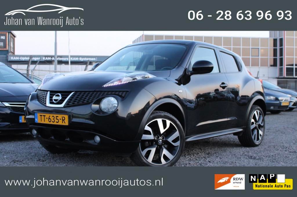 Nissan Juke 1.6 Tekna/NAVI/CAMERA/AIRCO/NW APK, Voorwielaandrijving, Euro 5, Zwart, 4 cilinders