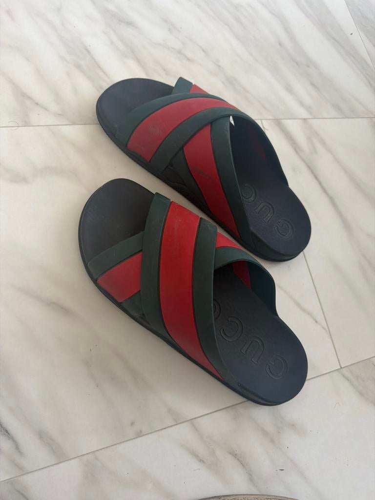 Originele Gucci badslippers maat 45, Ophalen, Gedragen, Zwart