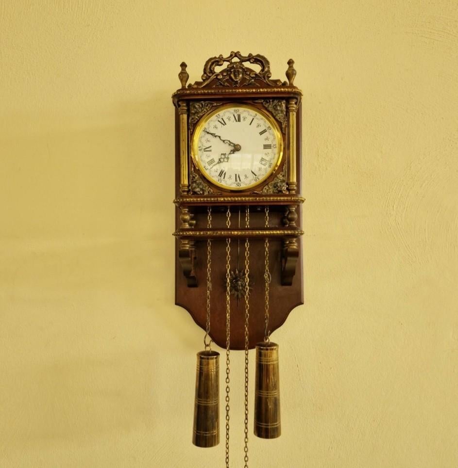 Wandklok met Hermle uurwerk, Antiek en Kunst, Ophalen