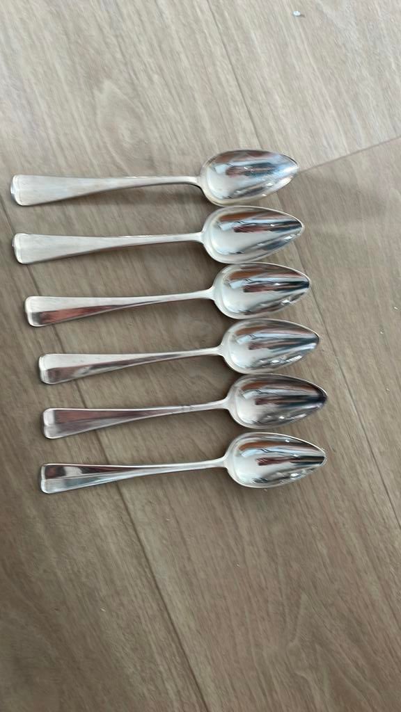 Verzilverde lepels Gero Haags lofje, Huis en Inrichting, Keuken | Bestek, Ophalen of Verzenden, Zo goed als nieuw, Zilver, Los bestek