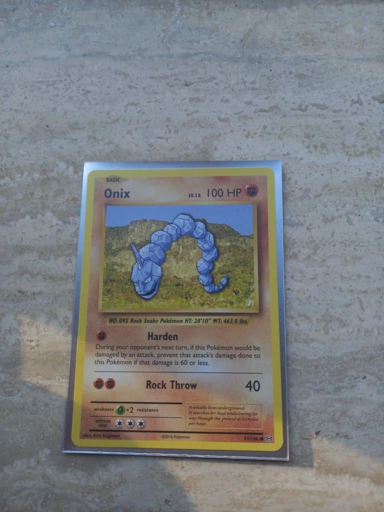 Onix Pokemon Kaart 2016 - Perfecte Staat + Sleeve, Ophalen of Verzenden, Zo goed als nieuw, Losse kaart
