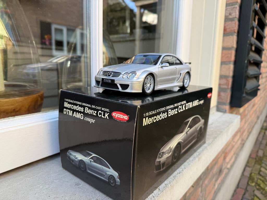 1:18 Mercedes CLK DTM AMG Coupe zilver Kyosho No.8461S, Hobby en Vrije tijd, Modelauto's | 1:18, Kyosho, Auto, Ophalen of Verzenden