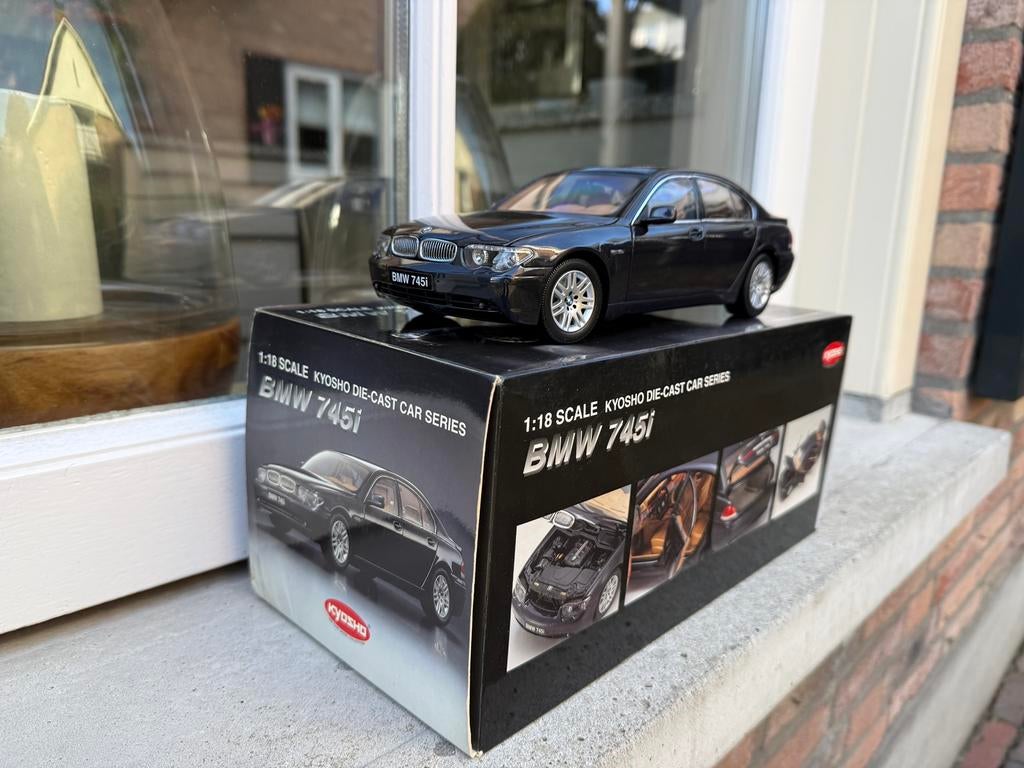 1:18 BMW E65 745i 7-serie zwart 2001 Kyosho No. 08571BK, Hobby en Vrije tijd, Modelauto's | 1:18, Kyosho, Auto, Ophalen of Verzenden