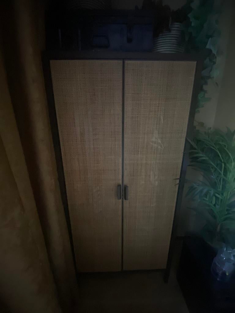 Rotan/webbing kledingkast, Huis en Inrichting, Kasten | Kledingkasten, Zo goed als nieuw, 150 tot 200 cm, 50 tot 100 cm, 25 tot 50 cm