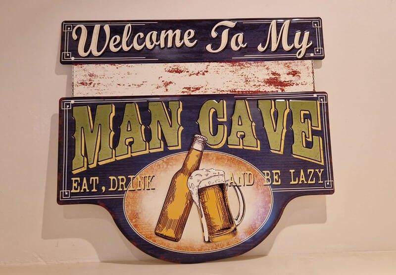 Welcome, man cave, eat, drink, metaal,wandbord, Ophalen of Verzenden, Nieuw