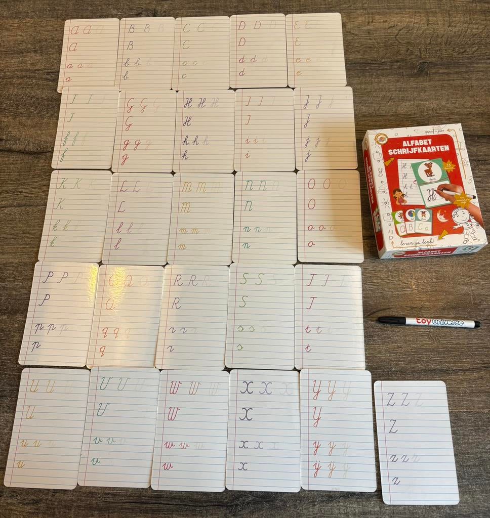 Alfabet schrijfkaarten, Ophalen of Verzenden, Zo goed als nieuw