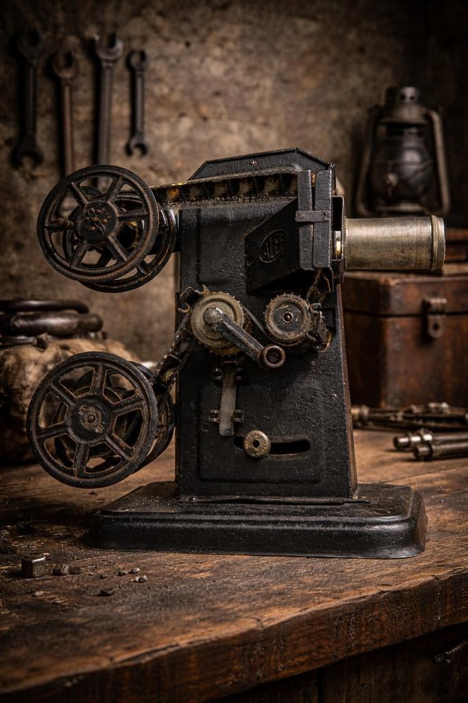 Antieke filmprojector ca. 1915–1925 – industrieel decoratief, Verzamelen, Fotografica en Filmapparatuur, Projector, Voor 1940