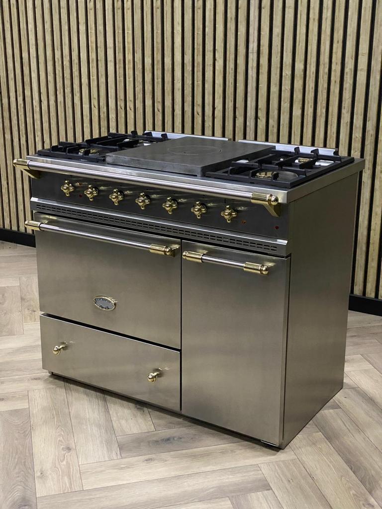 Luxe Lacanche Fornuis Gas 100cm + Coup de Feu + Warmhoudkast, Witgoed en Apparatuur, Fornuizen, Ophalen of Verzenden, Zo goed als nieuw