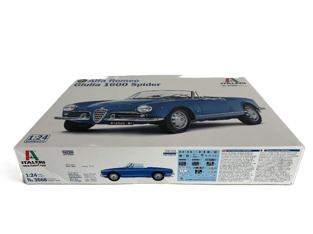 Italeri Alfa Romeo Giulia 1600 Spider 1/24 ITA-3668, Hobby en Vrije tijd, Modelbouw | Auto's en Voertuigen, Groter dan 1:32, Nieuw