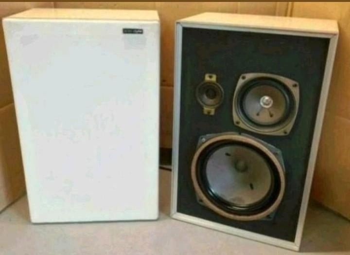 Scan dyna luidsprekers 3-weg vintage, Audio, Tv en Foto, Luidsprekers, Ophalen of Verzenden, Minder dan 60 watt, Front, Rear of Stereo speakers