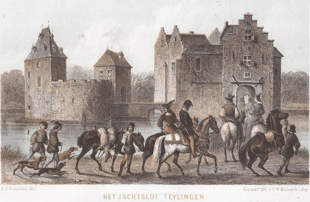 Sassenheim - Voorhout Het Jachtslot Teylingen litho ca.1880, Antiek en Kunst, Ophalen of Verzenden