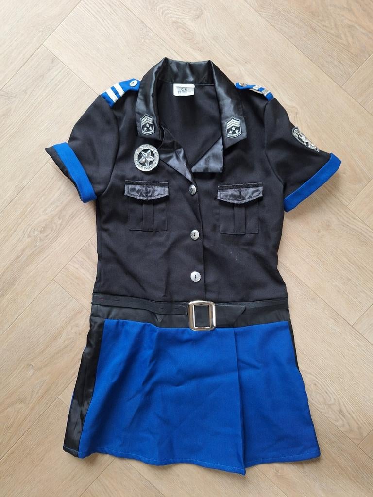 Carnavalskleding, politieagent meisje maat 140, Ophalen of Verzenden, Zo goed als nieuw, 134 t/m 140, Meisje