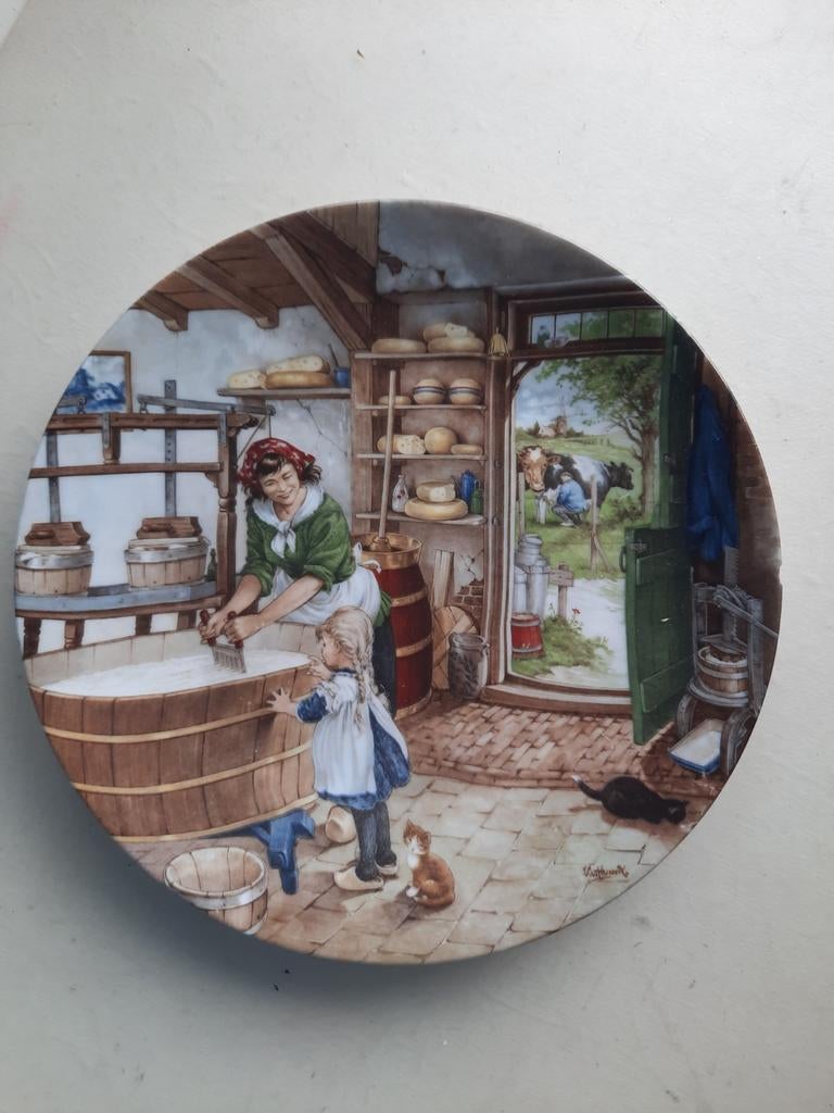 Royal Schwabap Wandbord - Kaasmakerij Scène, Ophalen of Verzenden